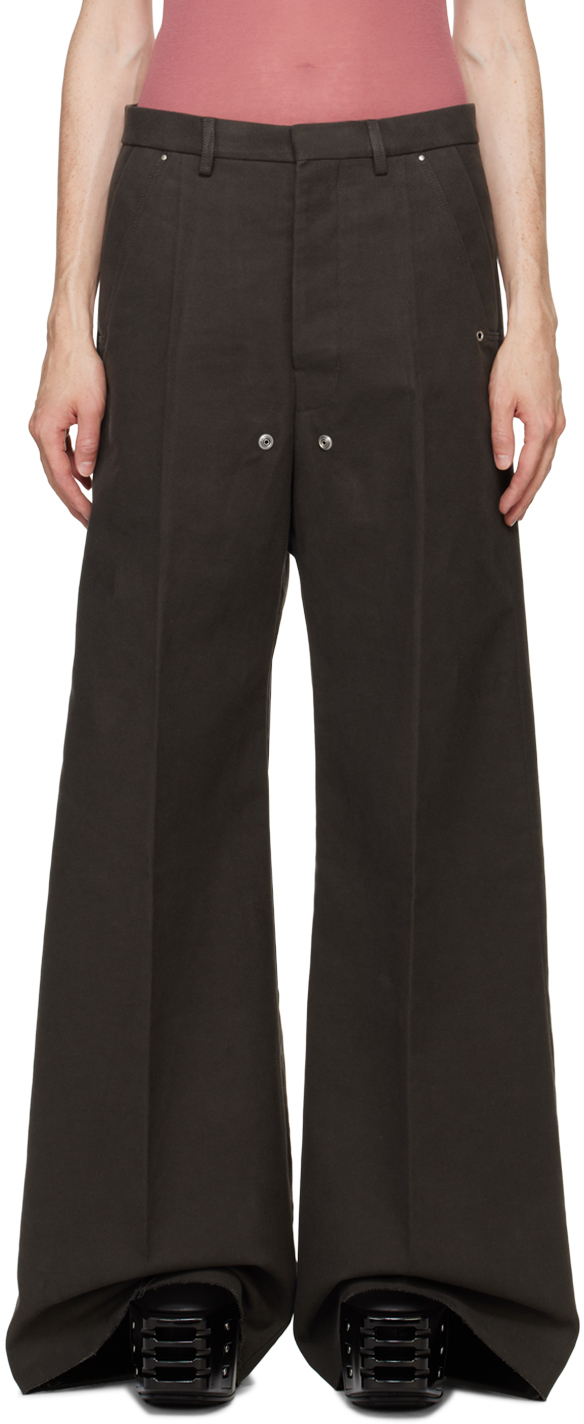 【関税＆送料込み】Rick Owens Tailored Wide Belas Gray Tailored Belas Trousers by Rick Owens on Sale