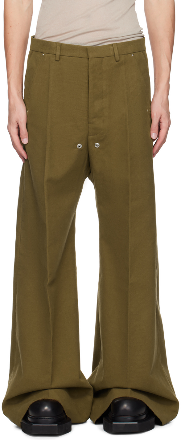 Shop Rick Owens Khaki Tailored Bela Trousers In 35 Bean