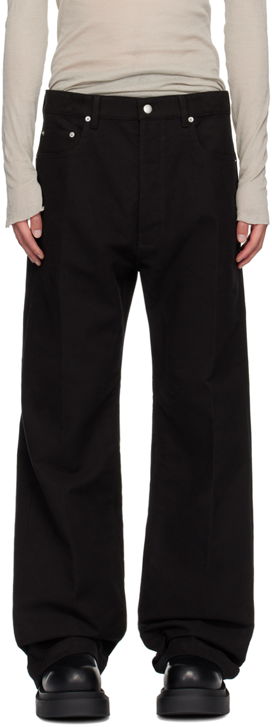 Rick Owens Black Porterville Geth Trousers In 09 Black