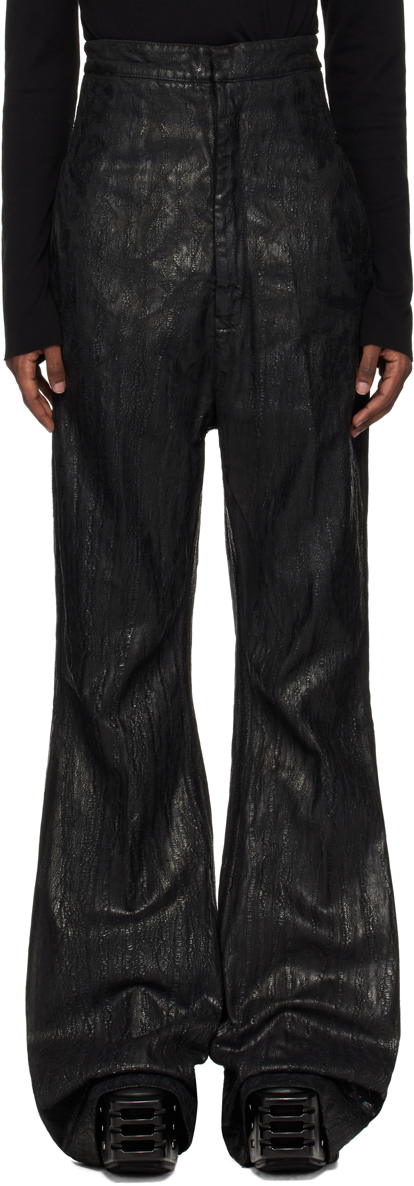 Shop Rick Owens Black Porterville Dirt Lido Jeans In 09 Black