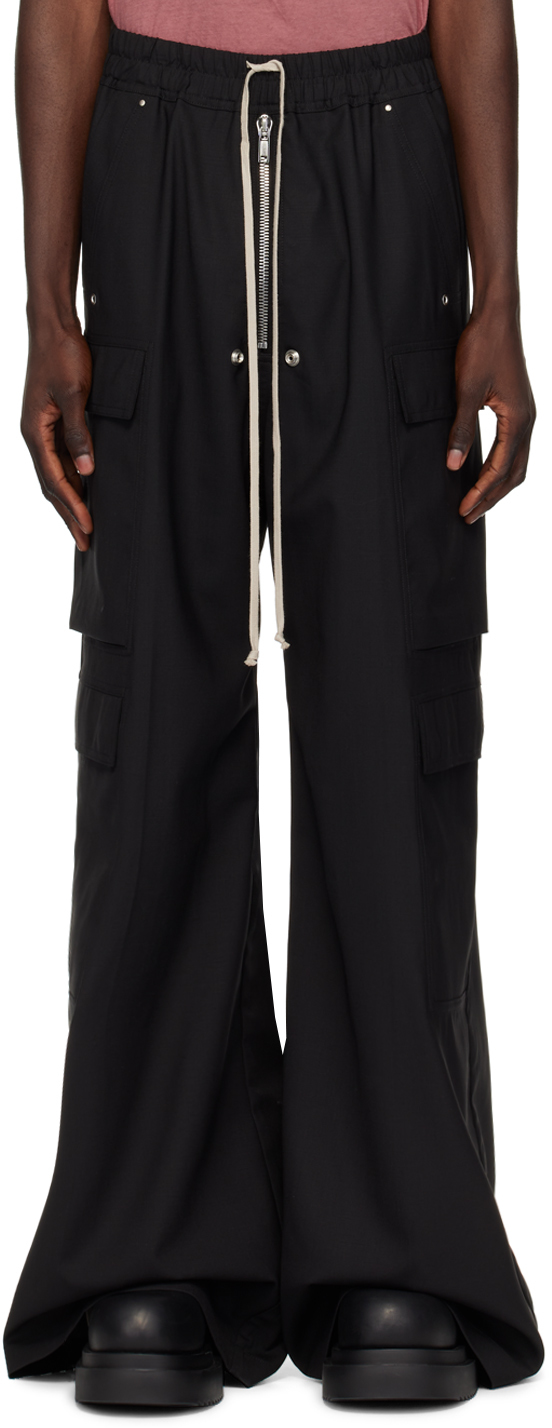 rick owens porterville bela カーゴベラ　44 Rick Owens - Porterville Wide Bela Pants in Black/Pearl – SVRN