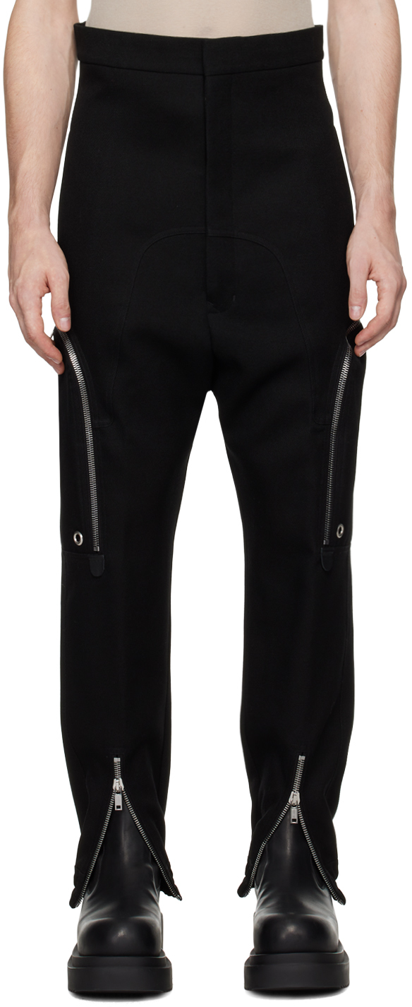 Rick Owens Black Porterville Dirt Bauhaus Cargo Pants In 09 Black