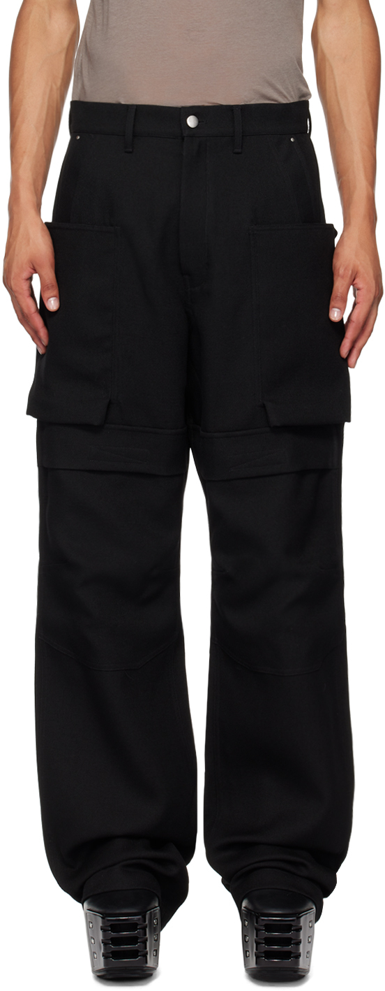 Shop Rick Owens Black Porterville Stefan Cargo Pants In 09 Black