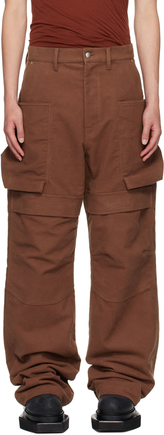 Shop Rick Owens Brown Porterville Stefan Cargo Pants In 93 Throat