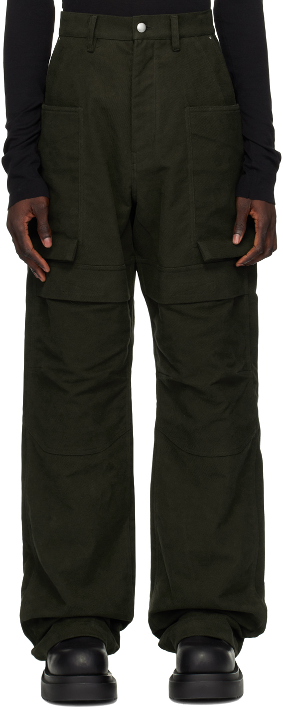 Green Porterville Stefan Cargo Pants by Rick Owens on Sale