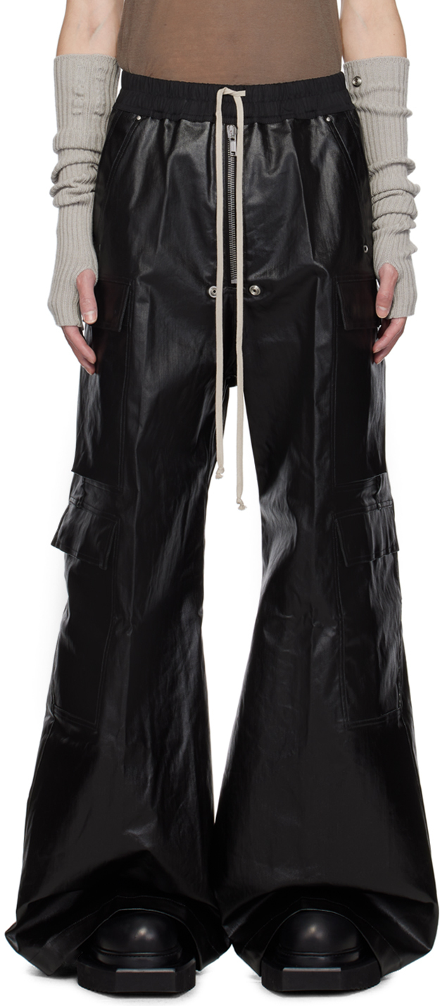 Shop Rick Owens Black Porterville Cargobelas Cargo Pants In 09 Black