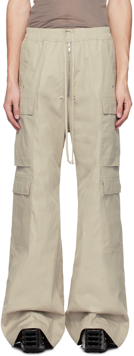 Shop Rick Owens Off-white Cargobelas Cargo Pants In 08 Pearl