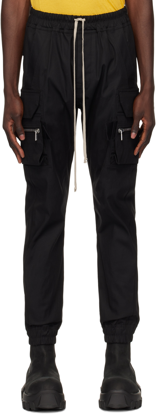 Rick Owens Black Porterville Mastodon Cargo Pants In 09 Black