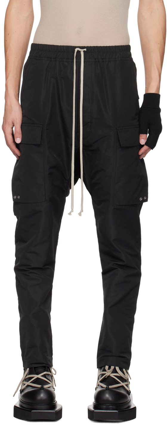 Shop Rick Owens Black Porterville Long Cargo Pants In 09 Black