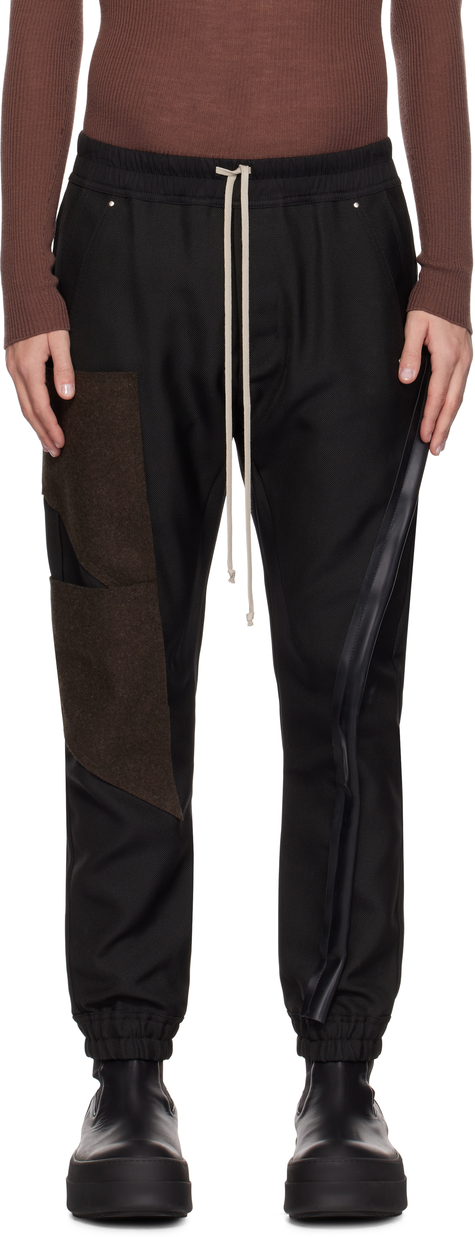 Rick Owens Black Porterville Mastodon Cargo Pants In 090409 Black/brown/b