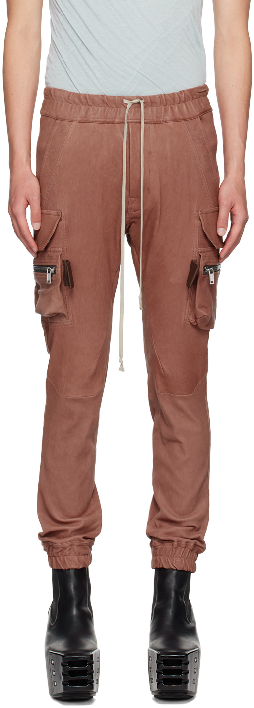 Shop Rick Owens Pink Porterville Mastodon Leather Pants In 23 Thulian