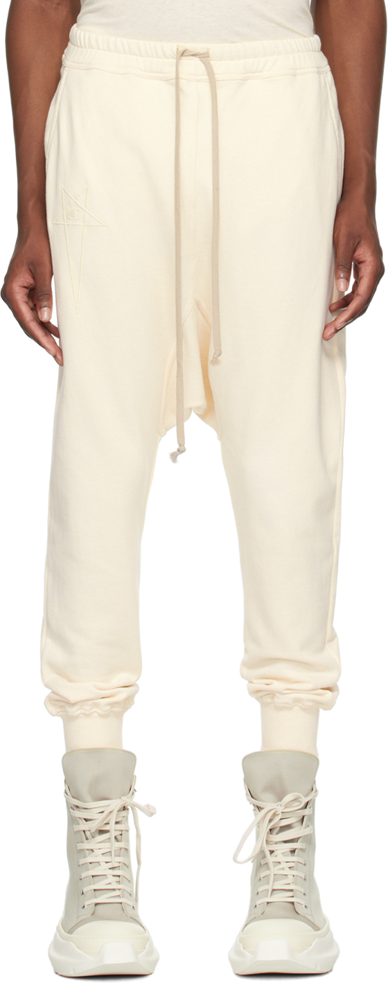 Shop Rick Owens Off-white Champion Edition Sweatpants In 21 Natural