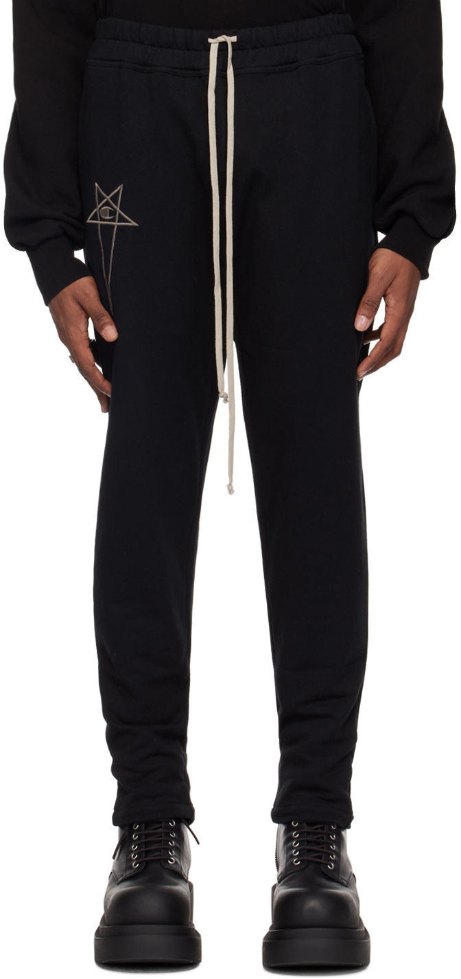 Shop Rick Owens Black Champion Edition Sweatpants In 09 Black