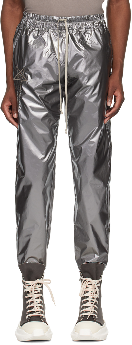 Shop Rick Owens Silver Champion Edition Sweatpants In 18 Silver