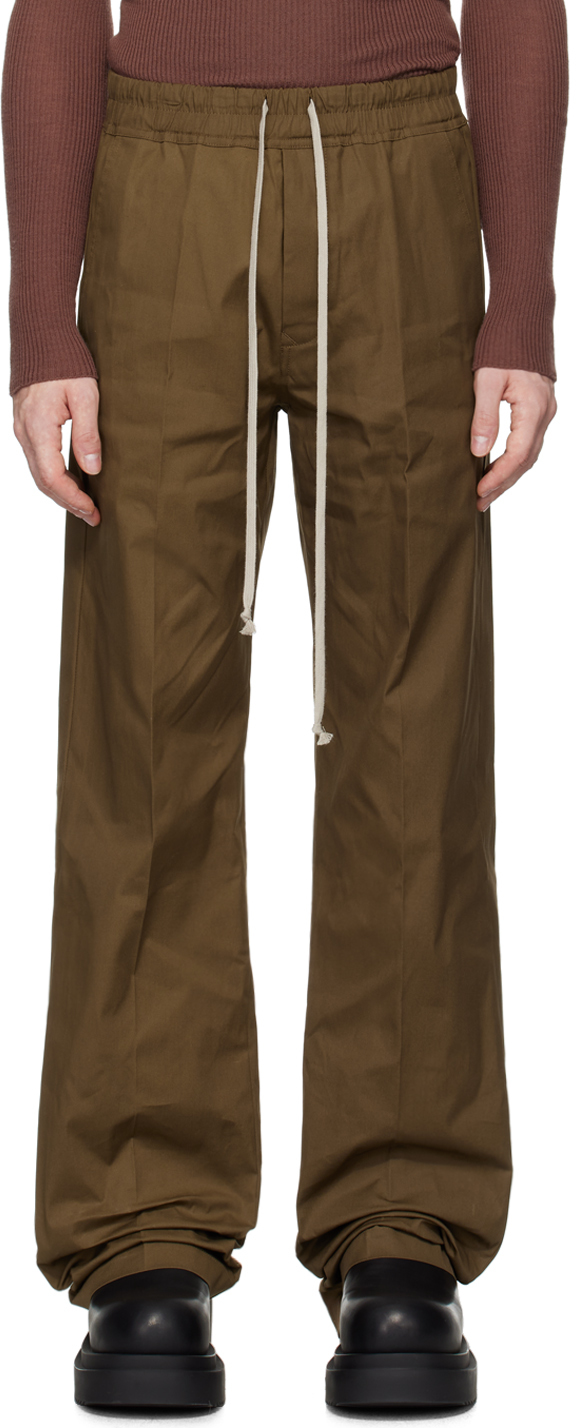 Shop Rick Owens Khaki Dietrich Trousers In 35 Bean