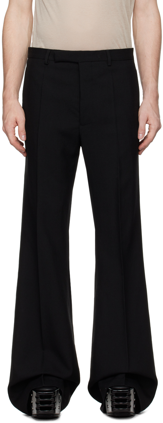 Rick Owens Black Porterville Wide Astaires Trousers In 09 Black