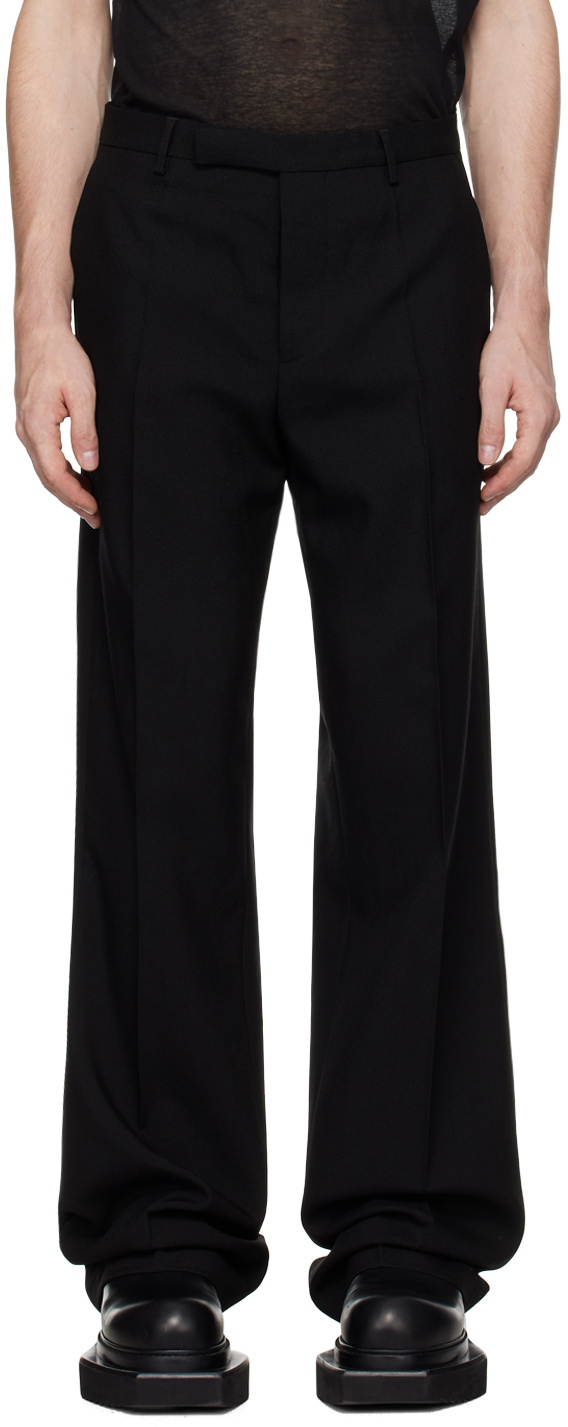 Rick Owens Black Porterville Tailored Dietrich Trousers In 09 Black