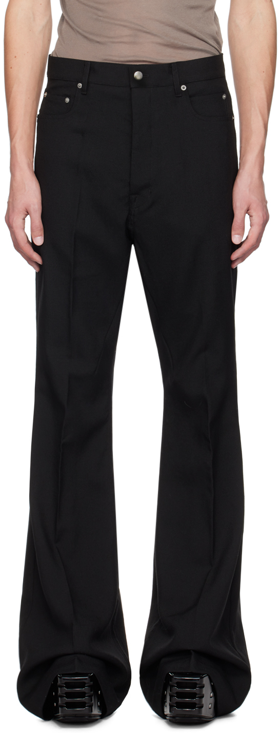 Shop Rick Owens Black Porterville Bolan Bootcut Trousers In 09 Black