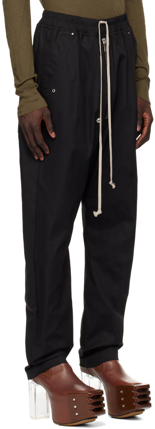 Rick Owens Wide Bela Cotton Pants In 09 Black