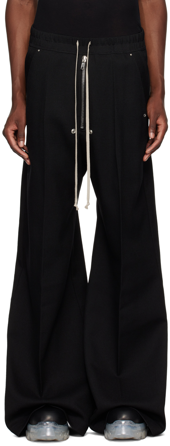 Shop Rick Owens Black Porterville Wide Bela Trousers In 09 Black