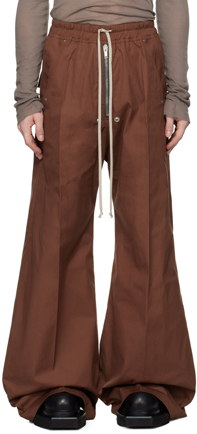 Rick Owens Brown Porterville Wide Bela Trousers In 93 Throat