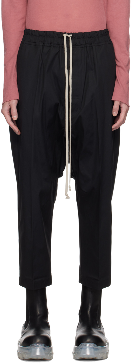 Black Porterville Drawstring Cropped Trousers