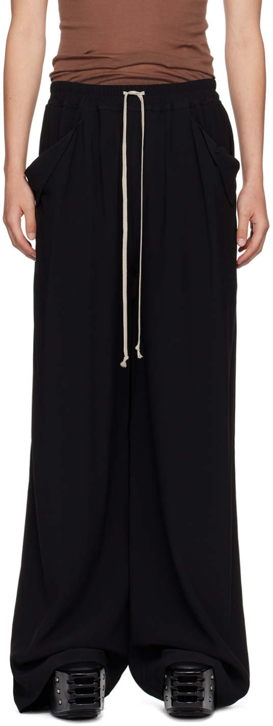 Black Porterville Lido Trousers by Rick Owens on Sale