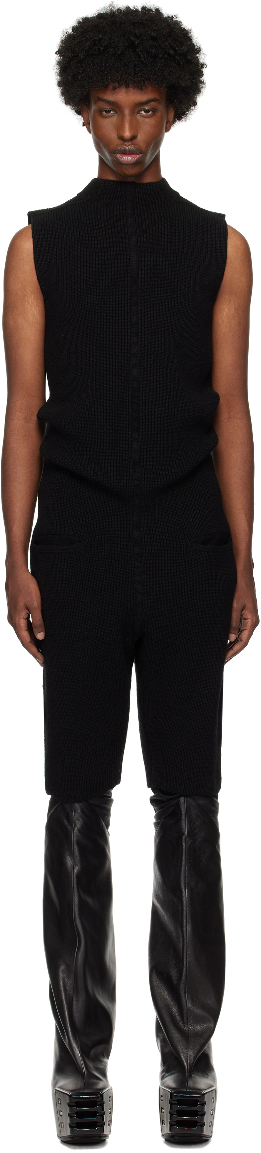 Rick Owens: Black Porterville Headon Jumpsuit | SSENSE