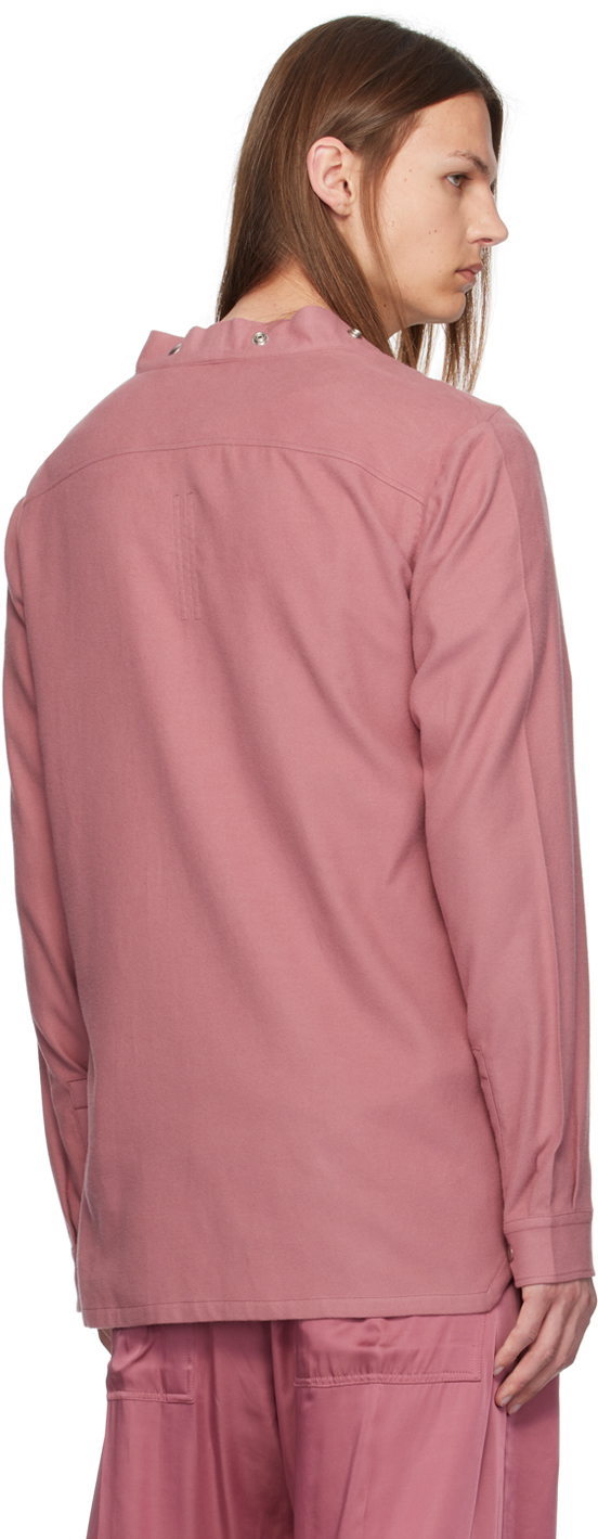 Rick Owens Pink Porterville Larry Fogpocket Long Sleeve Shirt In 23 Thulian