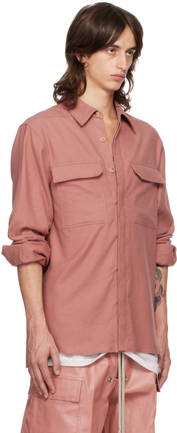 Rick Owens Pink Porterville Soft Shirt In 23 Thulian