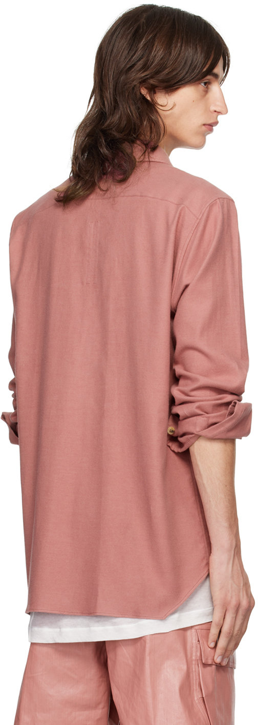 Rick Owens Pink Porterville Soft Shirt In 23 Thulian