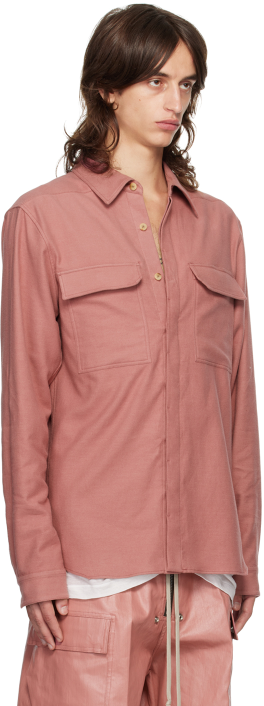 Rick Owens Pink Porterville Soft Shirt In 23 Thulian