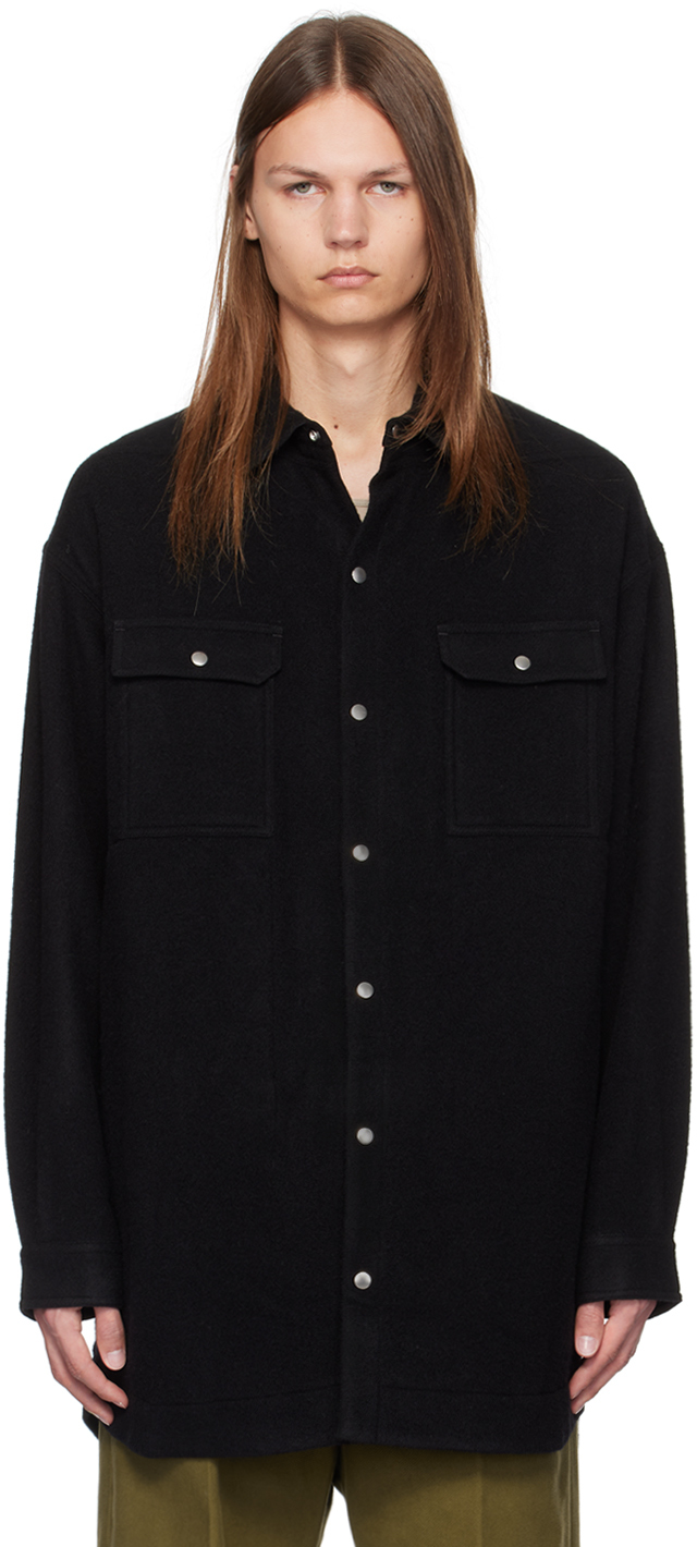 Shop Rick Owens Black Oversized Shirt In 09 Black