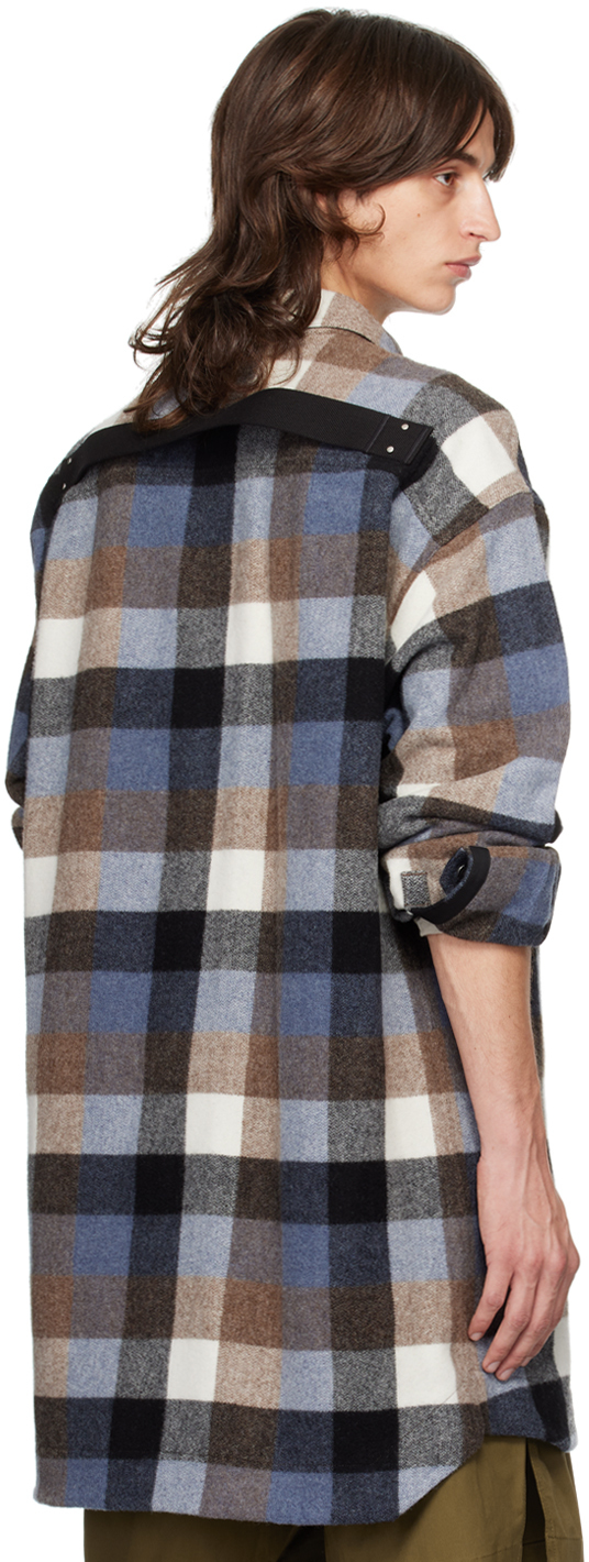 Rick Owens Blue Porterville Oversized Shirt In 36p Pale Blue Plaid