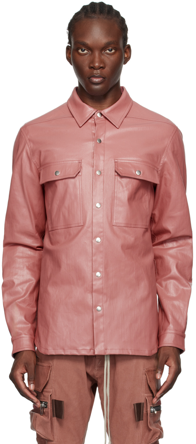 Pink Porterville Coated Denim Shirt