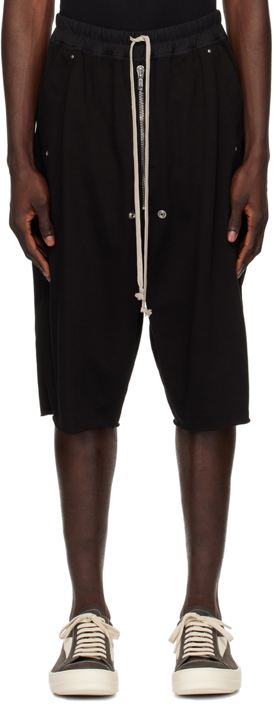 Rick Owens Black Porterville Bela Pods Shorts In 09 Black