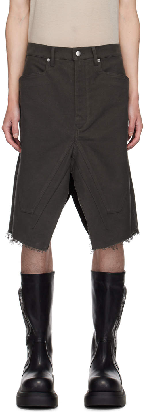 Shop Rick Owens Gray Porterville Slivered Skirt In 78 Drkdust