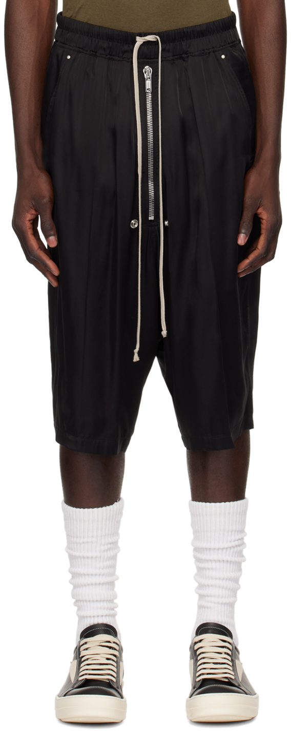 Rick Owens Black Porterville Bela Pods Shorts In 09 Black