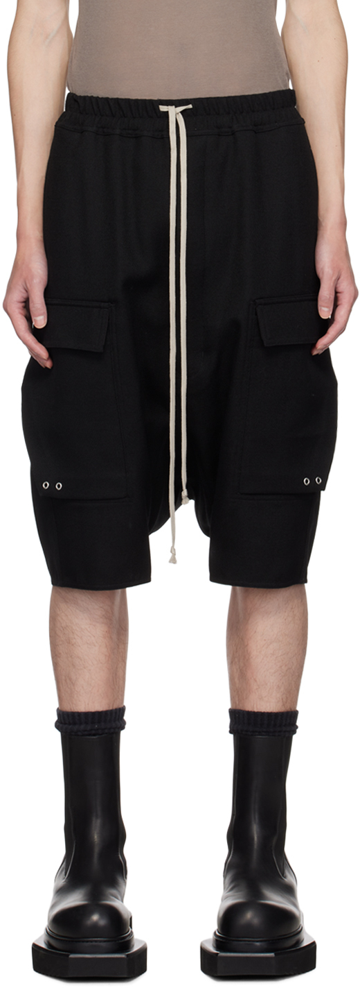 Shop Rick Owens Black Porterville Cargo Pods Shorts In 09 Black