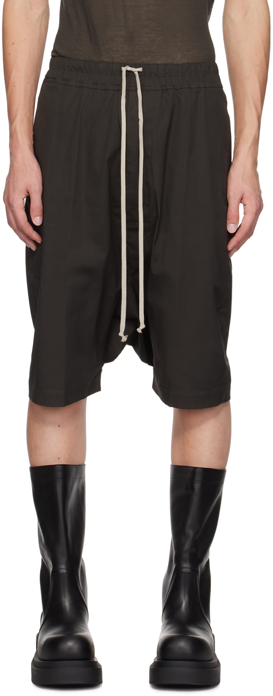 Shop Rick Owens Gray Porterville Rick's Pods Shorts In 78 Drkdust