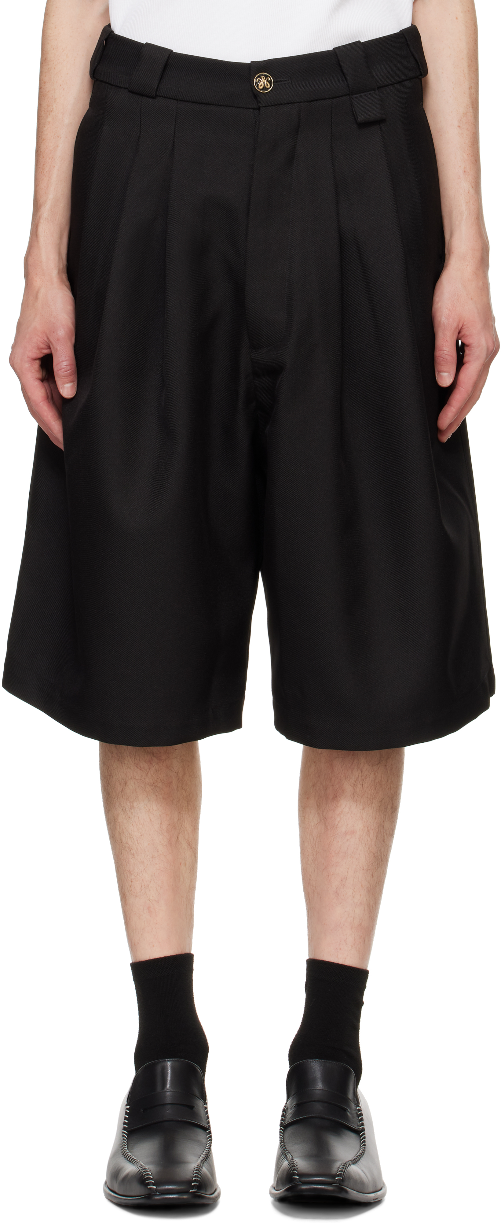 Shop Willy Chavarria Black Borracho Tailored Shorts