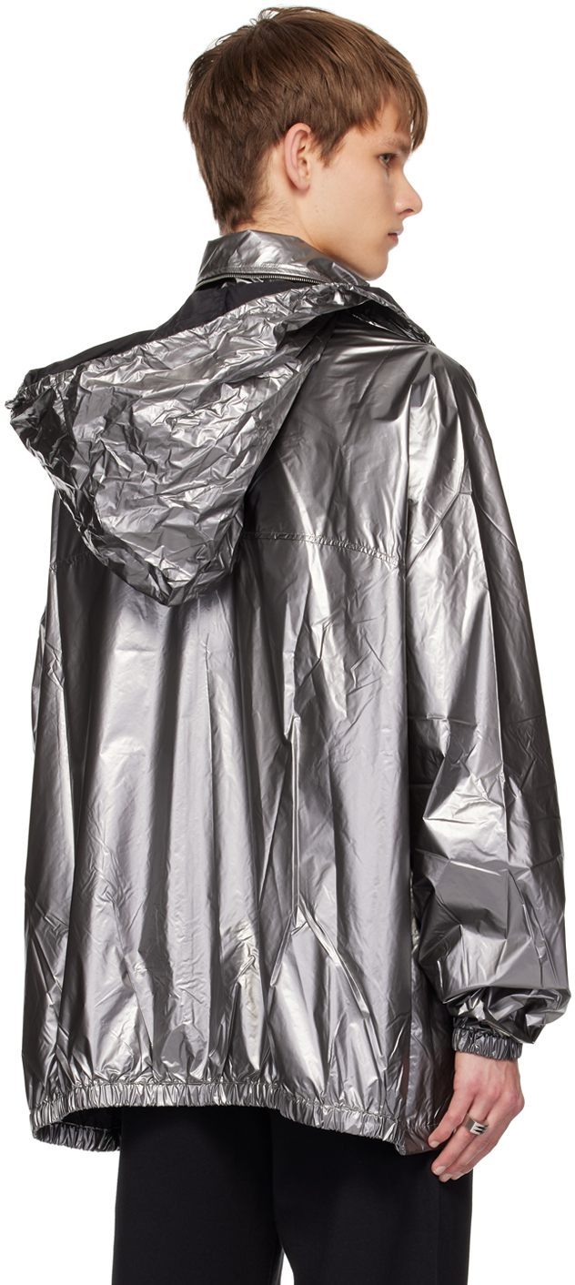Rick Owens Gunmetal Champion Edition Jumbo Windbreaker In 18 Silver