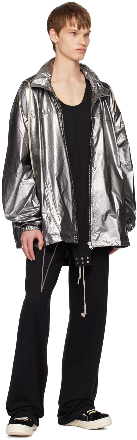 Rick Owens Gunmetal Champion Edition Jumbo Windbreaker In 18 Silver