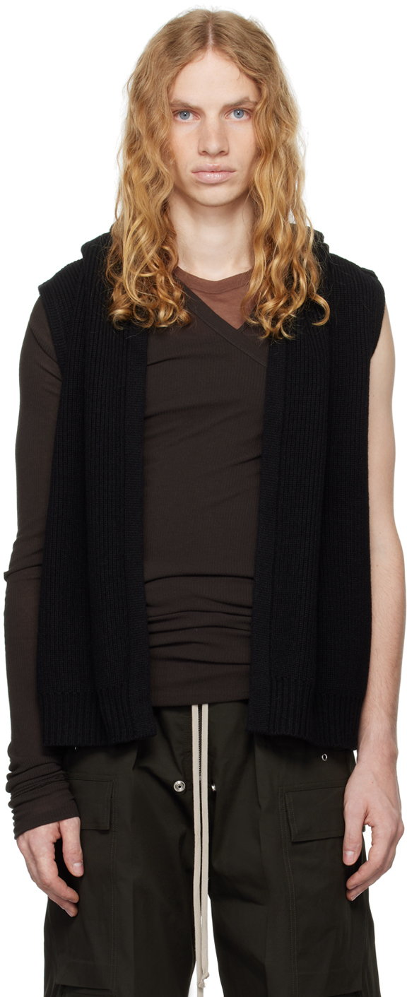 Rick Owens Black Porterville Liner Vest In 09 Black