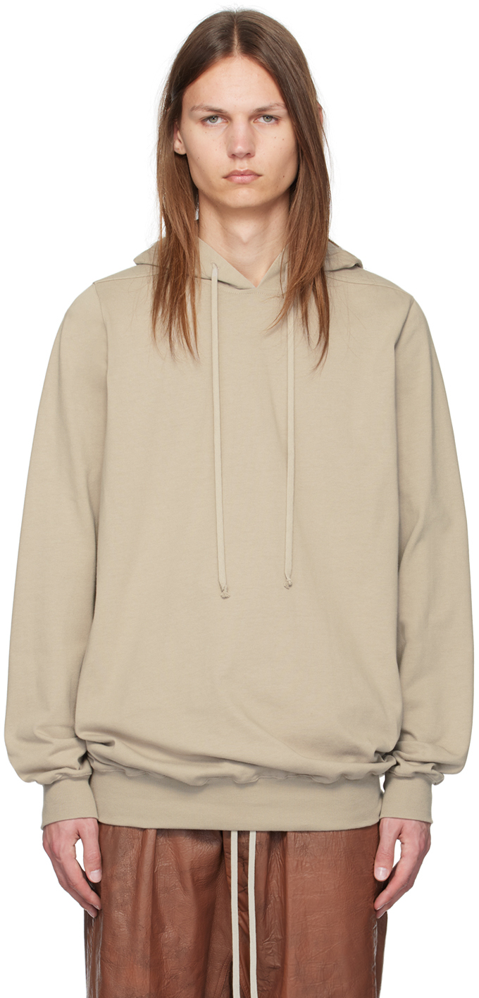 Shop Rick Owens Off-white Heavyweight Hoodie In 08 Pearl