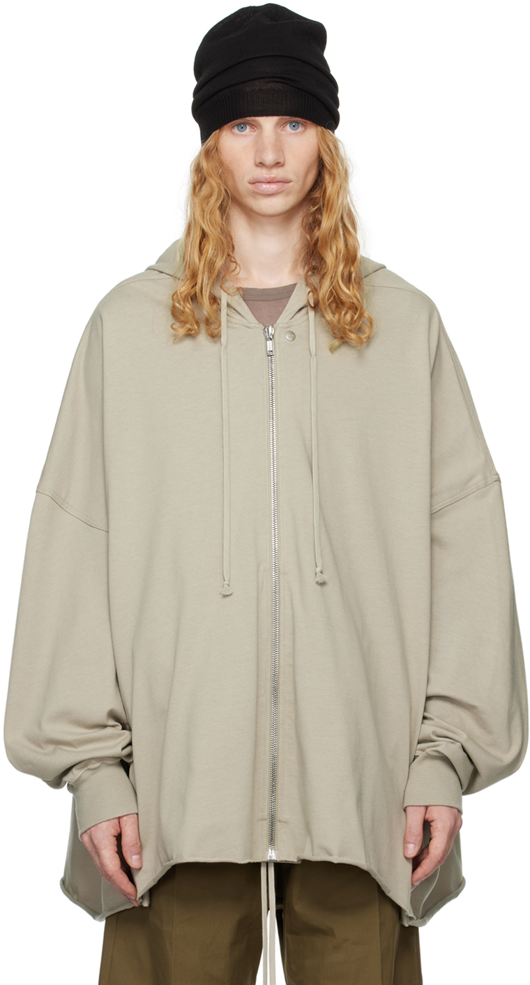 Shop Rick Owens Off-white Porterville Jumbo Peter Hoodie In 08 Pearl