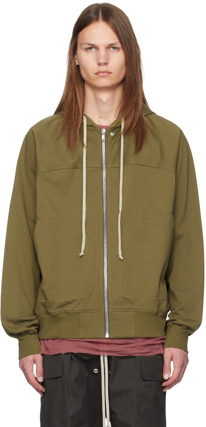 Shop Rick Owens Khaki Windbreaker Hoodie In 35 Bean