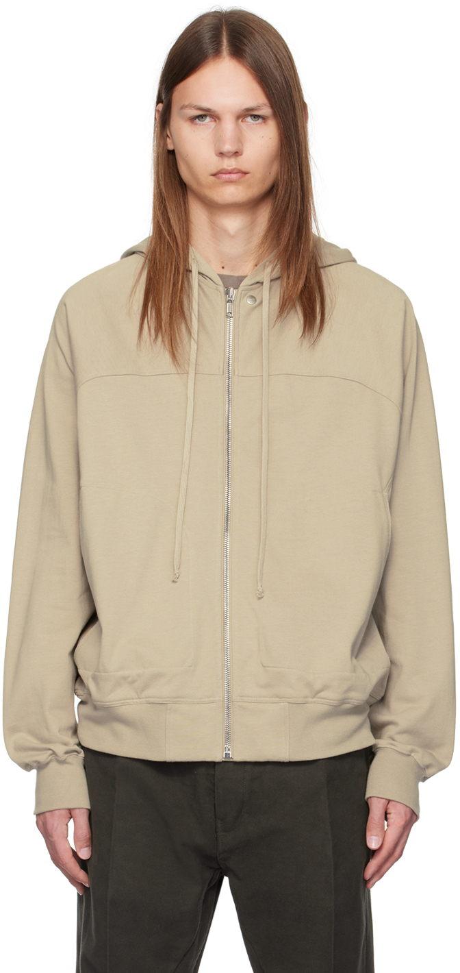 Shop Rick Owens Off-white Windbreaker Hoodie In 08 Pearl