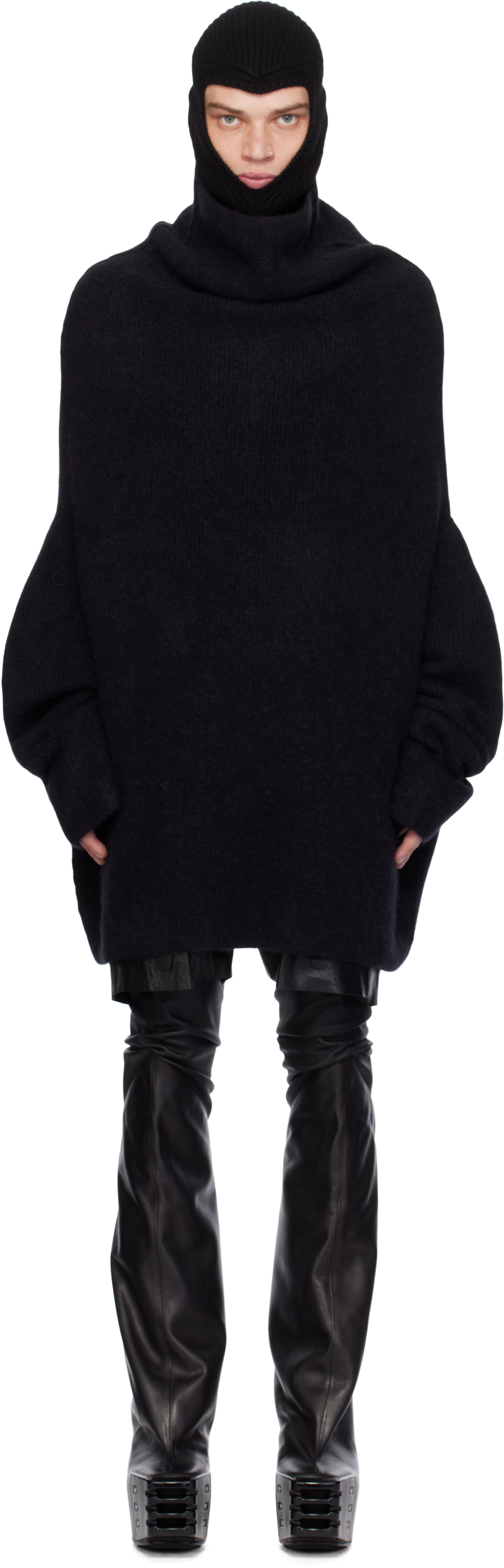 Shop Rick Owens ブラック Porterville Shroud タートルネック In 09 Black