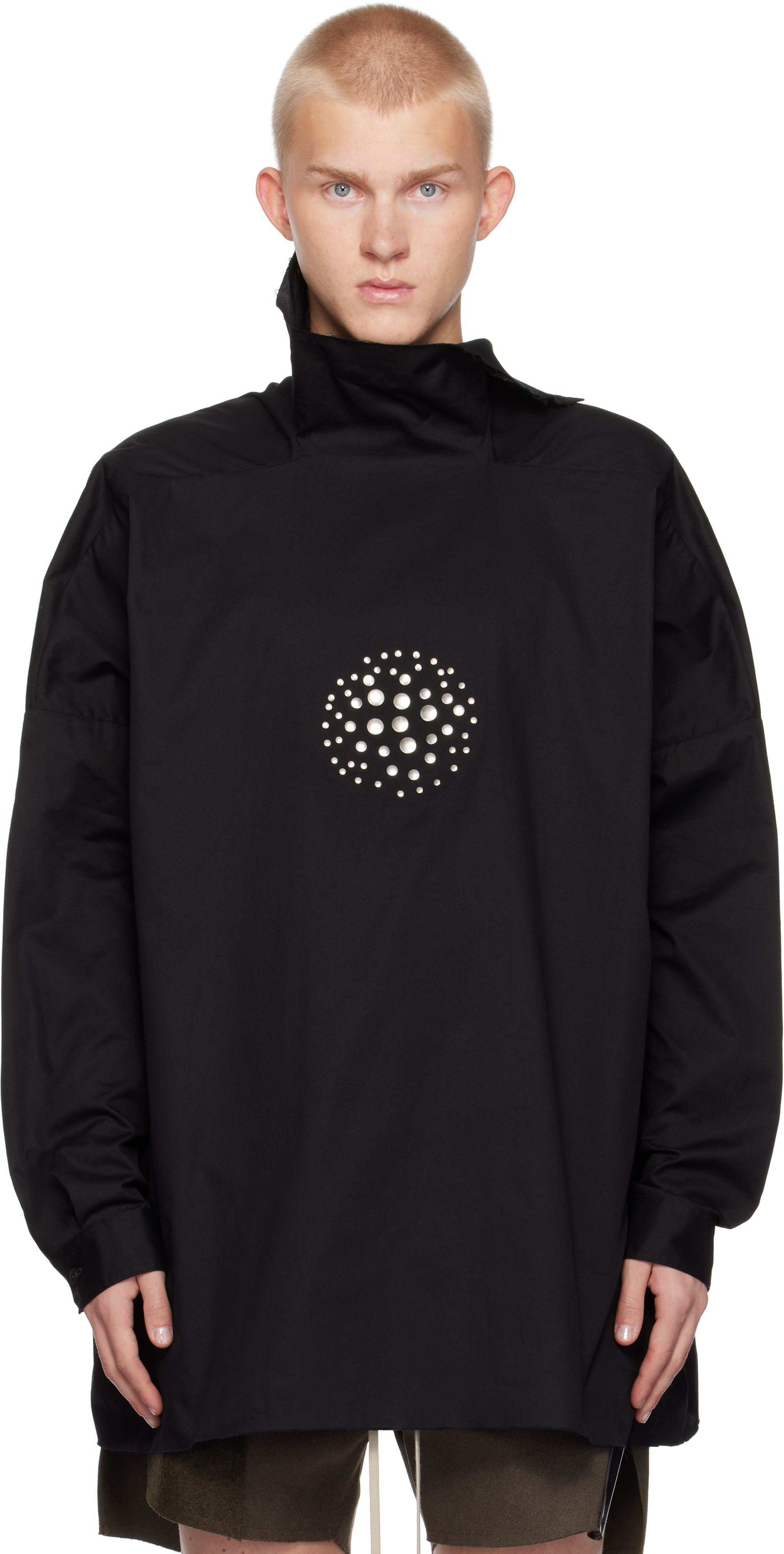 Rick Owens Black Porterville Jumbo Orb Shirt In 09 Black